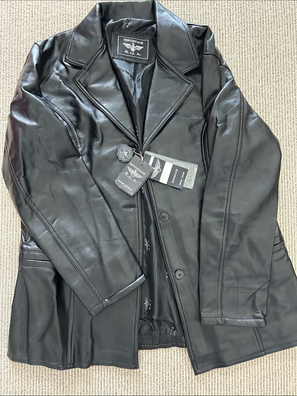 Black Men's Faux Blazer Jacket